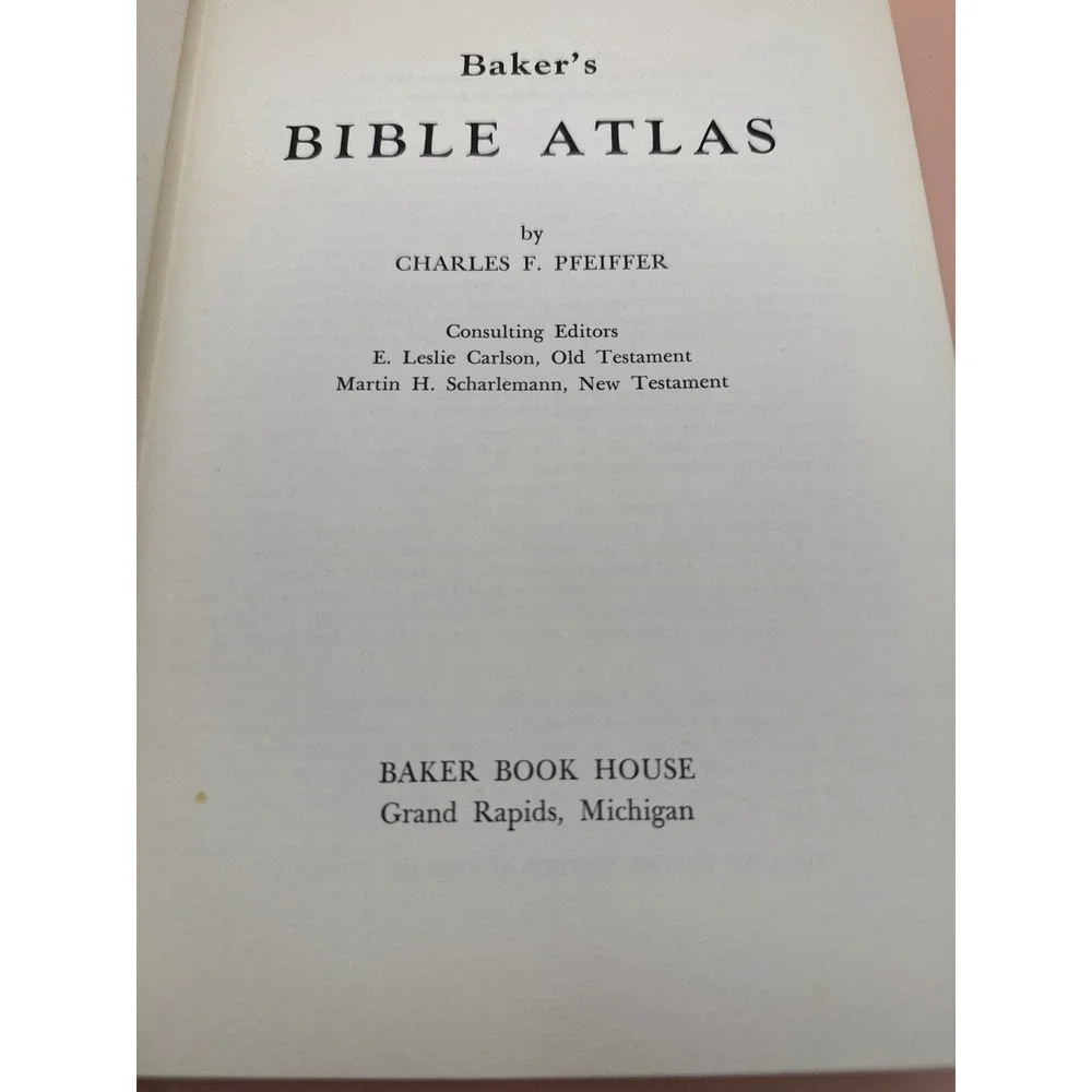 Baker's Bible Atlas Charles F. Pfeiffer Hardcover Illustrated Maps Reference '69